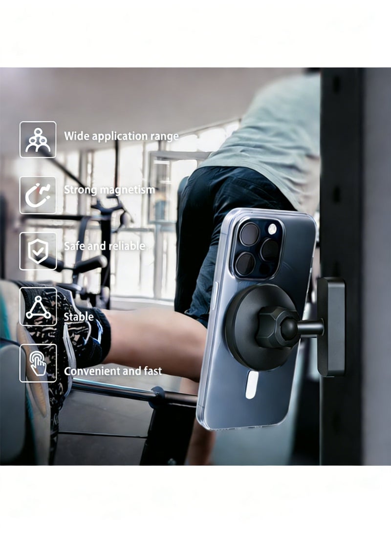 حامل هاتف لجهاز المشي - حامل مغناطيسي متوافق مع MagSafe لدراجات التمرين، وأجهزة التمارين البيضاوية، وأجهزة تمارين الدرج | لاصق قوي، مشاهدة بدون استخدام اليدين، تصميم أنيق ومنخفض الارتفاع - Image 3